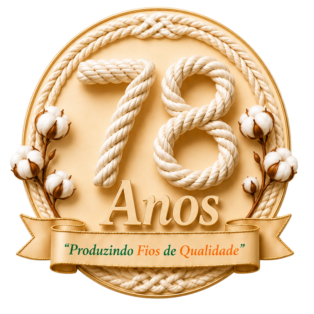 Selo comemorativo: 78 anos — Produzindo Fios de Qualidade
